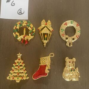Lot of 6 Vintage Gerry’s Christmas Pin/Brooches Christmas Jewelry #6